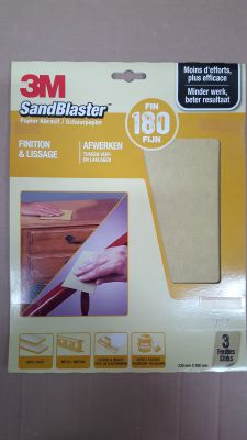 Sandpaper, 3M, P180, 4 sheets dim. 230 x 280 mm